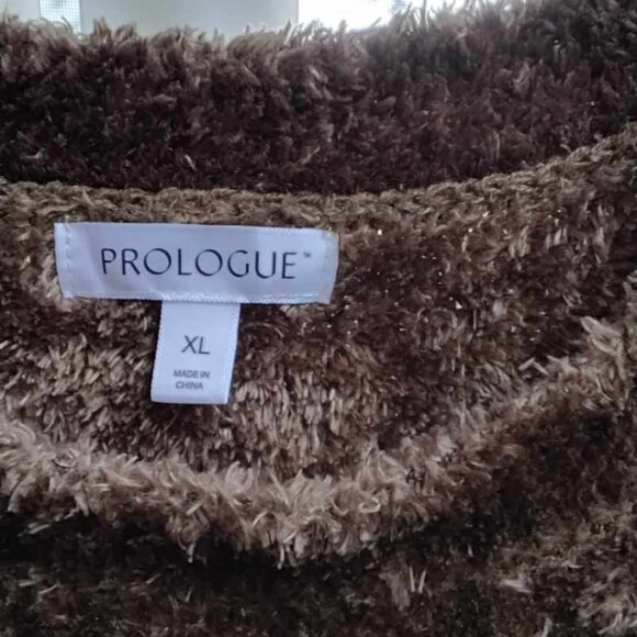 Prologue Mocha Brown Cozy Fuzzy Sweater XL - Picture 3 of 3